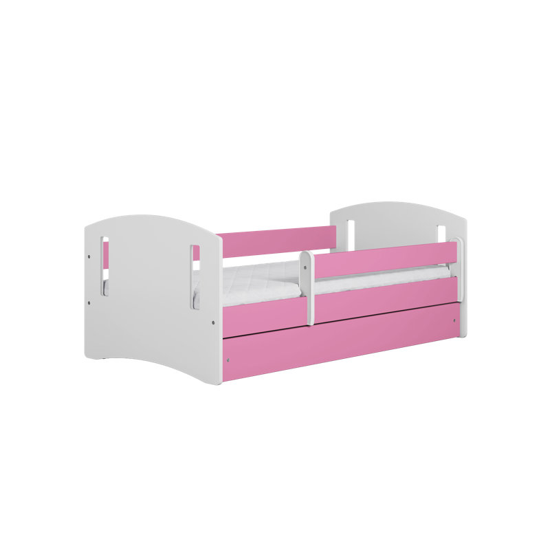 Hermes Drawer Convertible Bed and Mattress, European Toddler (80 x 160 cm), Pink