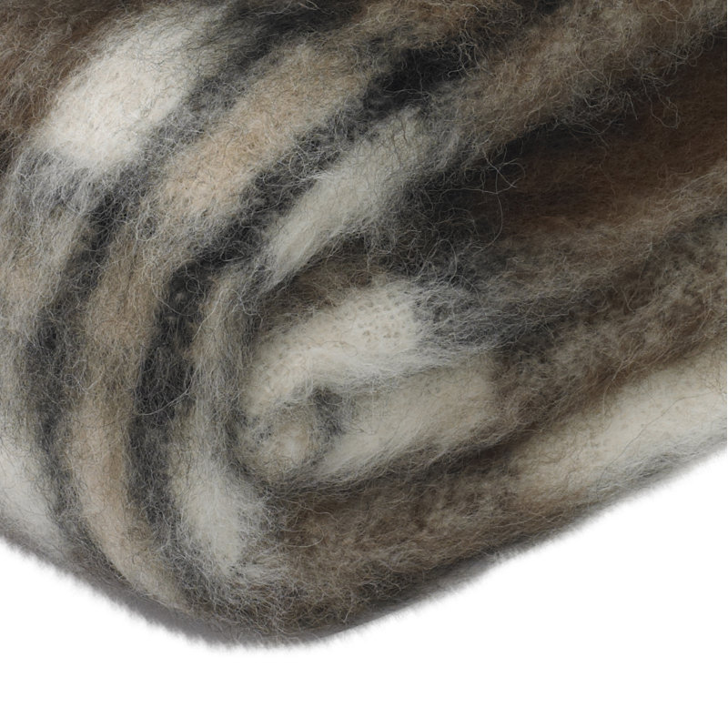 Brushed Alpaca Wool Throw, Apache Plaid