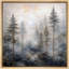 «Misty Pine Forest Landscape», neutre, forêt naturelle, images, impression sur toile encadrée-126031436-126031433