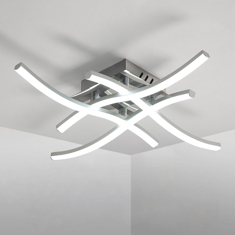 Liara LED Ceiling Light, Curved Design 4 Built-In LED Boards, 24W 2400 Lumen