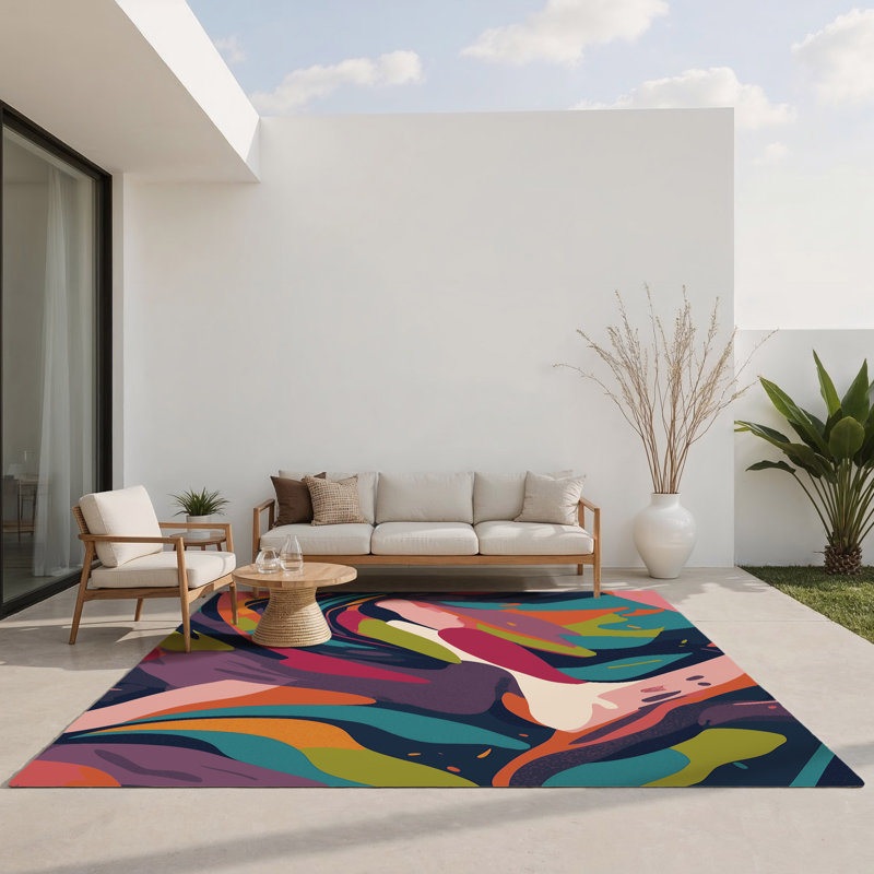 Tapis d'intérieur et d'extérieur Illusion chromatique, Rectangle 1 pi 6 po x 2 pi 6 po