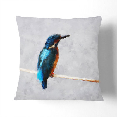 Kingfisher Bird Vol.2 Painting Scatter Cushion with Filling