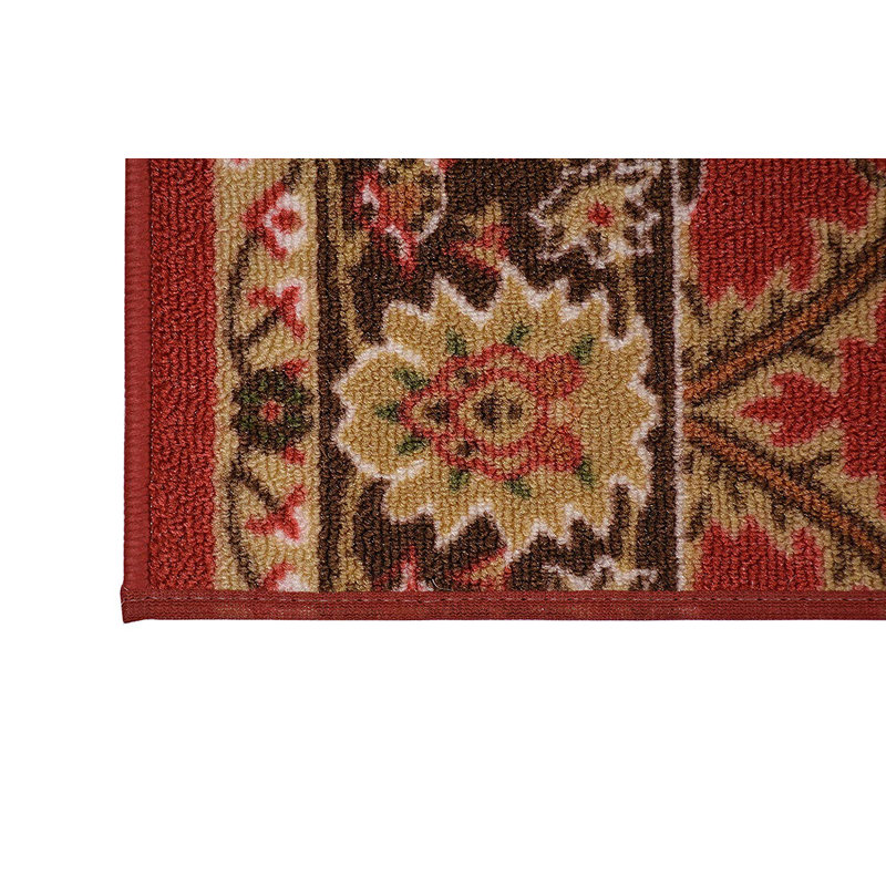 Tapis de couloir antidérapant de taille personnalisée rouge Mahal, Tapis de couloir 2 pi 2 po x 14 pi