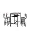 Ensemble de table de bar et chaises pour 4, ensemble de 4 chaises de table de petit déjeuner à hauteur de comptoir de 4 pour salle à manger, cuisine, bar, appartement, gris-128317457