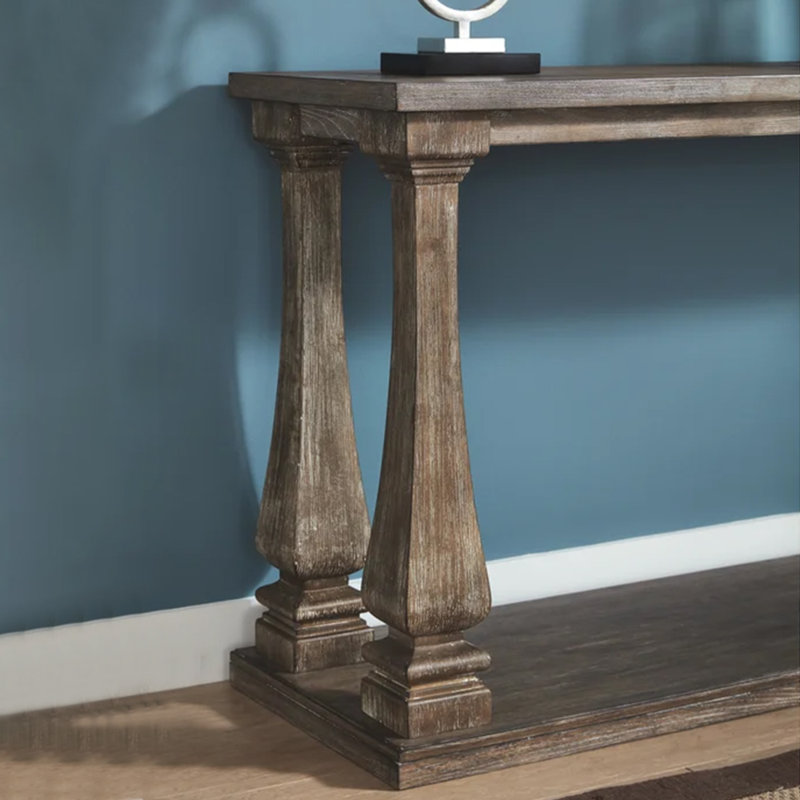 Modern minimalist wooden console table, 35.43" H x 62.99" W x 15.75" D