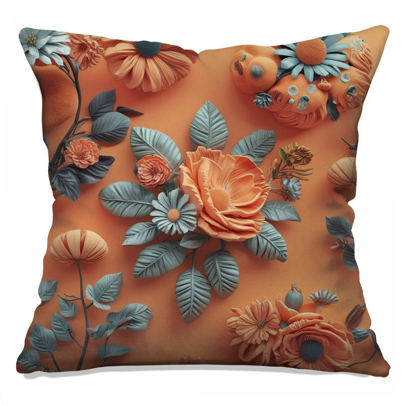 Coussins décoratifs orange à double face, 26 x 26 pouces