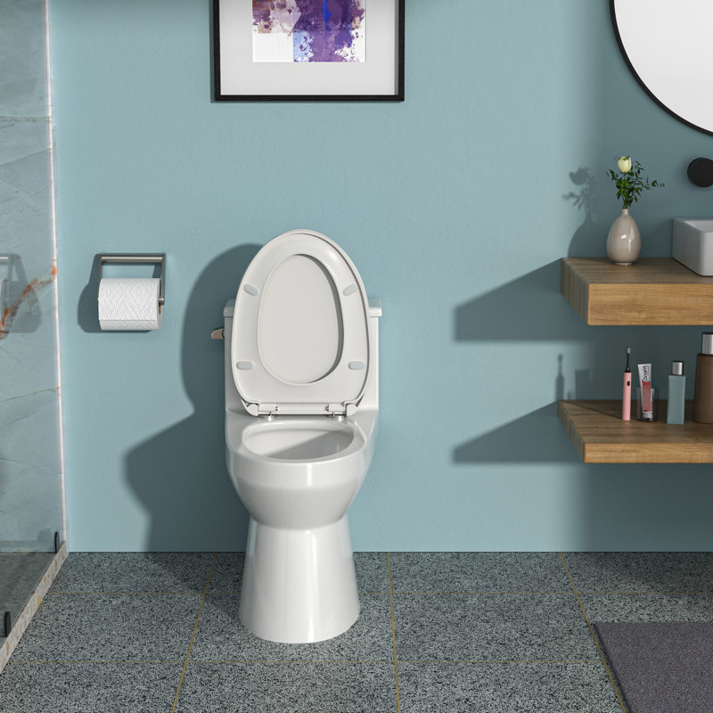 Sleek Ceramic Toilet With Powerful Drainage - Keeps Bathroom Clean Modern Seat Soft Close, Construction