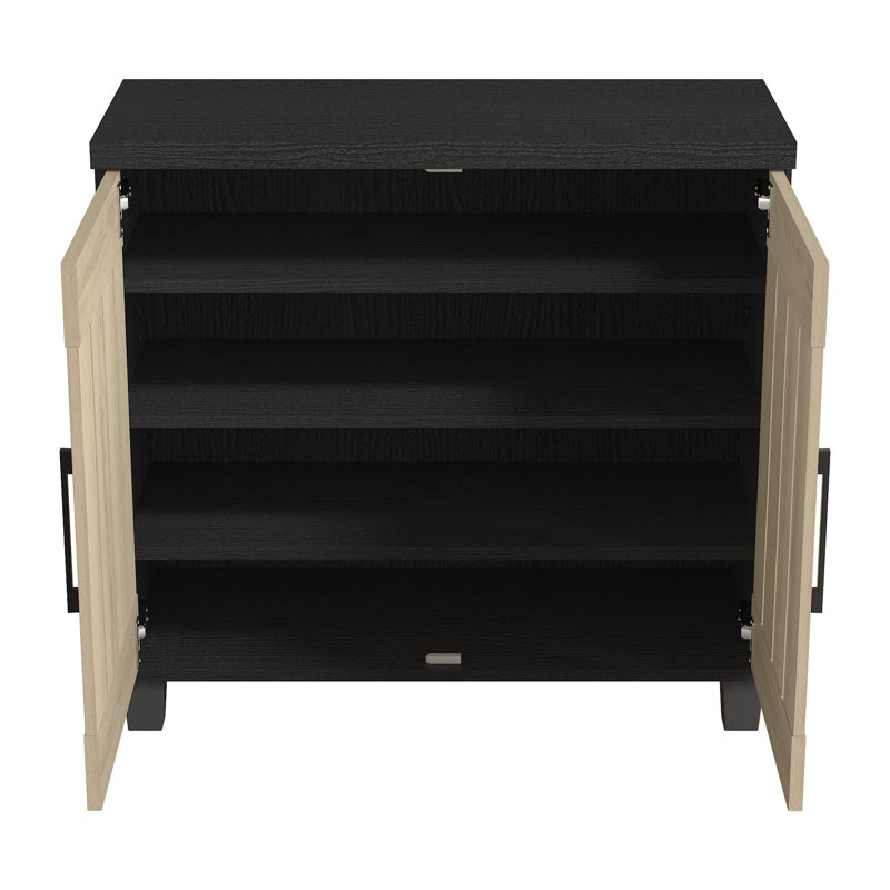 Ensemble de rangement pour chaussures 28 paires Banos, Chêne noir / chêne d'Oslo