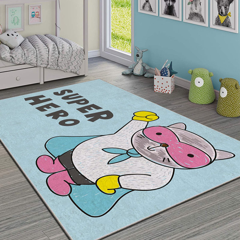Tapis luxueux, 4,6 x 7,2 pi, 100% polyester, 740 g / m² | Revers en feutre antidérapant, éponge stratifiée pour le confort, antibactérien et facile à nettoyer | Tissu de velours élégant avec impression numérique, lavable à la machine
