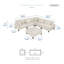  Canapé modulaire en velours côtelé 6 pièces 120 po Loowit-1482691843