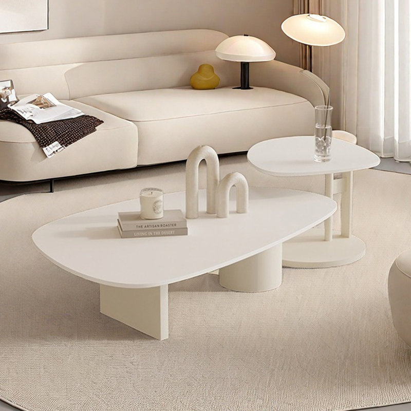 Table basse Wabi-sabi, Blanc, Blanc
