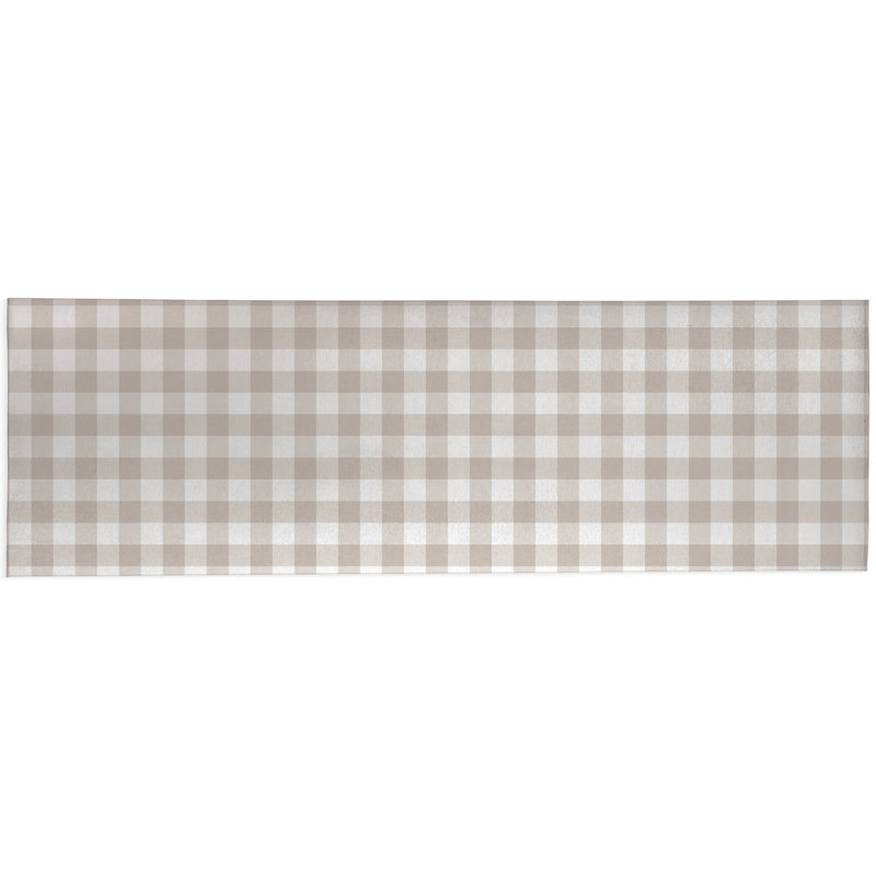 Proper Gingham Non-Slip Outdoor Rug, Runner 2'6" x 8'