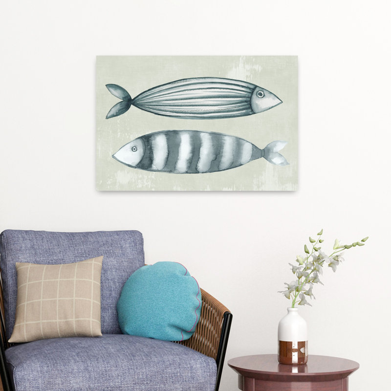 Stick Fish I, poisson élégant, art côtier, H 16 po x l 24 po