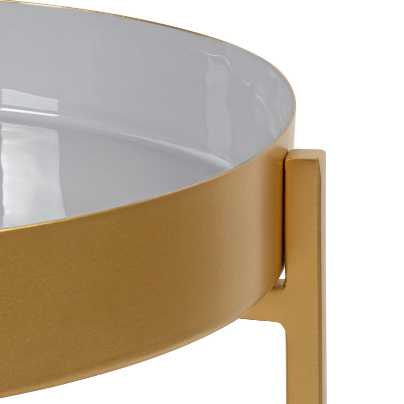 Antonne End Table, Gold, Gray