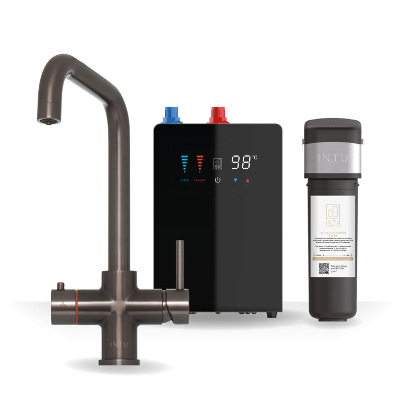 4-1 Instant Boiling Filtered Water Tap - Square Neck, Gunmetal