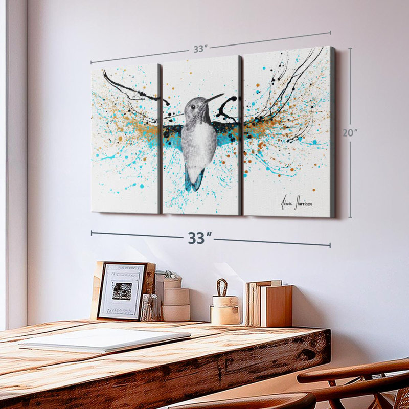 «Golden Night Hummingbird» sur, H 20 po x l 33 po x P 1,25 po