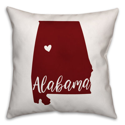 Coussin intérieur / extérieur Alabama State Pride Tuscaloosa Love
