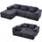 Dark Grey Modular Sectional With Versatile Chaise And Deep Seating Option 3 Upholstered Seats Relaxing