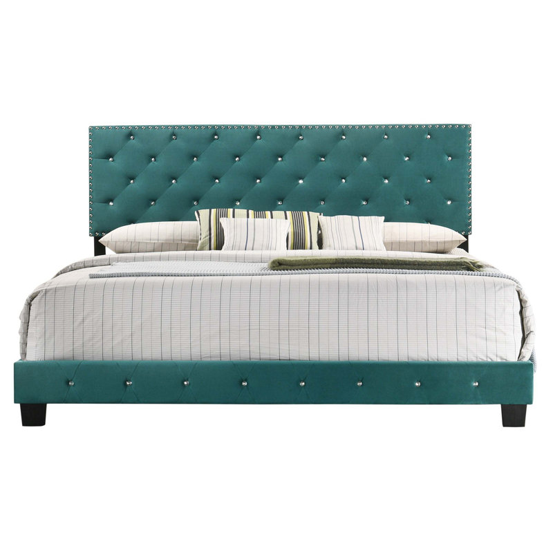 Anjelo Upholstered Standard Bed, King, Green