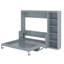 Grey Queen Bed With Integrated Desk And Shelf Compartments, Pine , Easy Fold For Space Utilization, No Box Spring Book Storage Materials, Space Design, Multiple Options-622984181-622984138