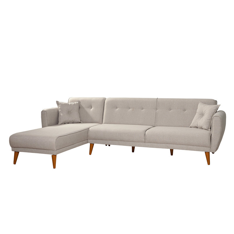 Brunson 4 Seater Sofa Bed, Cream, Right Hand Facing