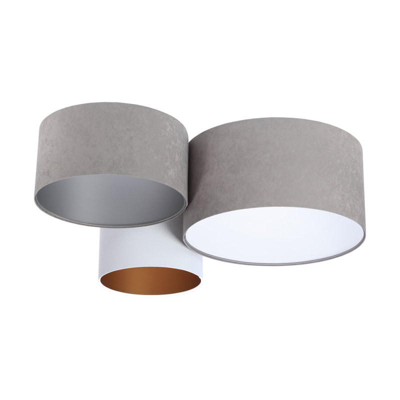 Corinne Flush Mount, Grey/White/Silver