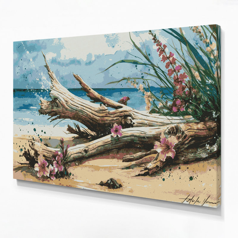 Toile hawaïenne bois flottant beige, H 16 po x l 20 po