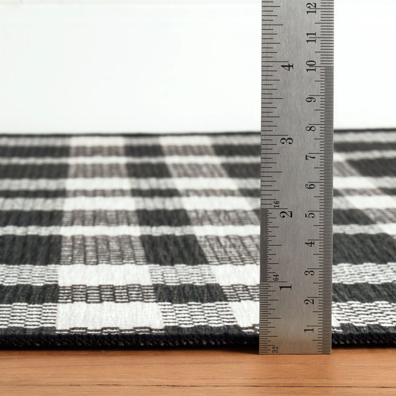 Tapis noir lavable à la machine Houston, Rectangle 6 pi x 9 pi