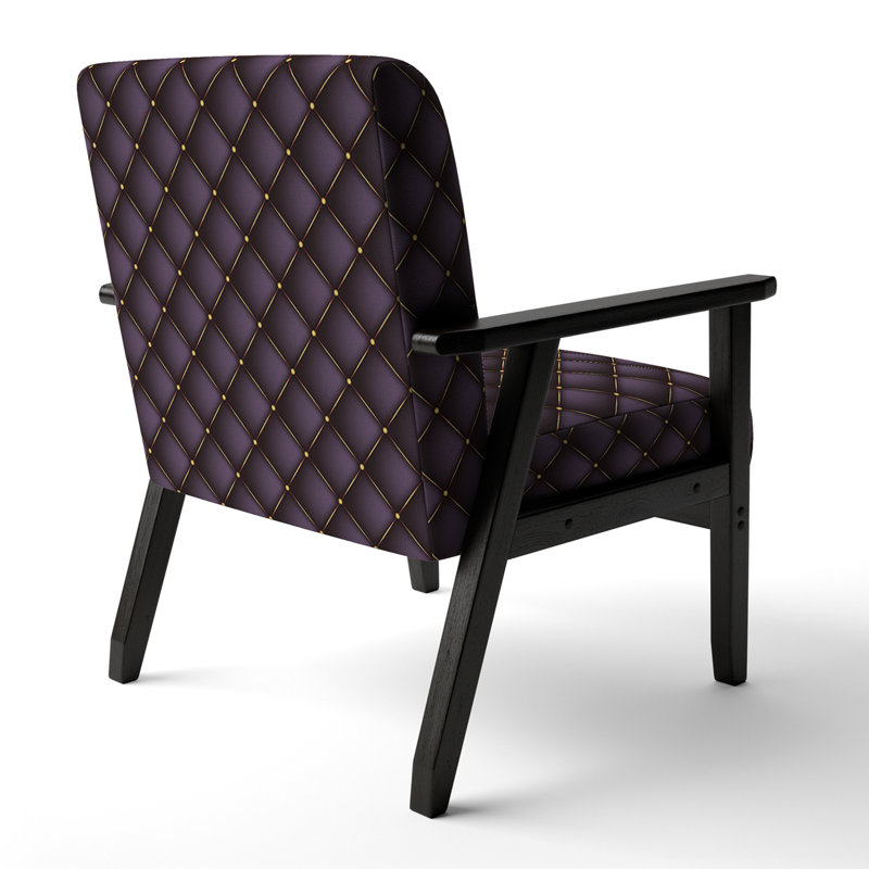 'Gennari - Quilted Pattern - Upholstered Mid-Century Accent Arm Chair