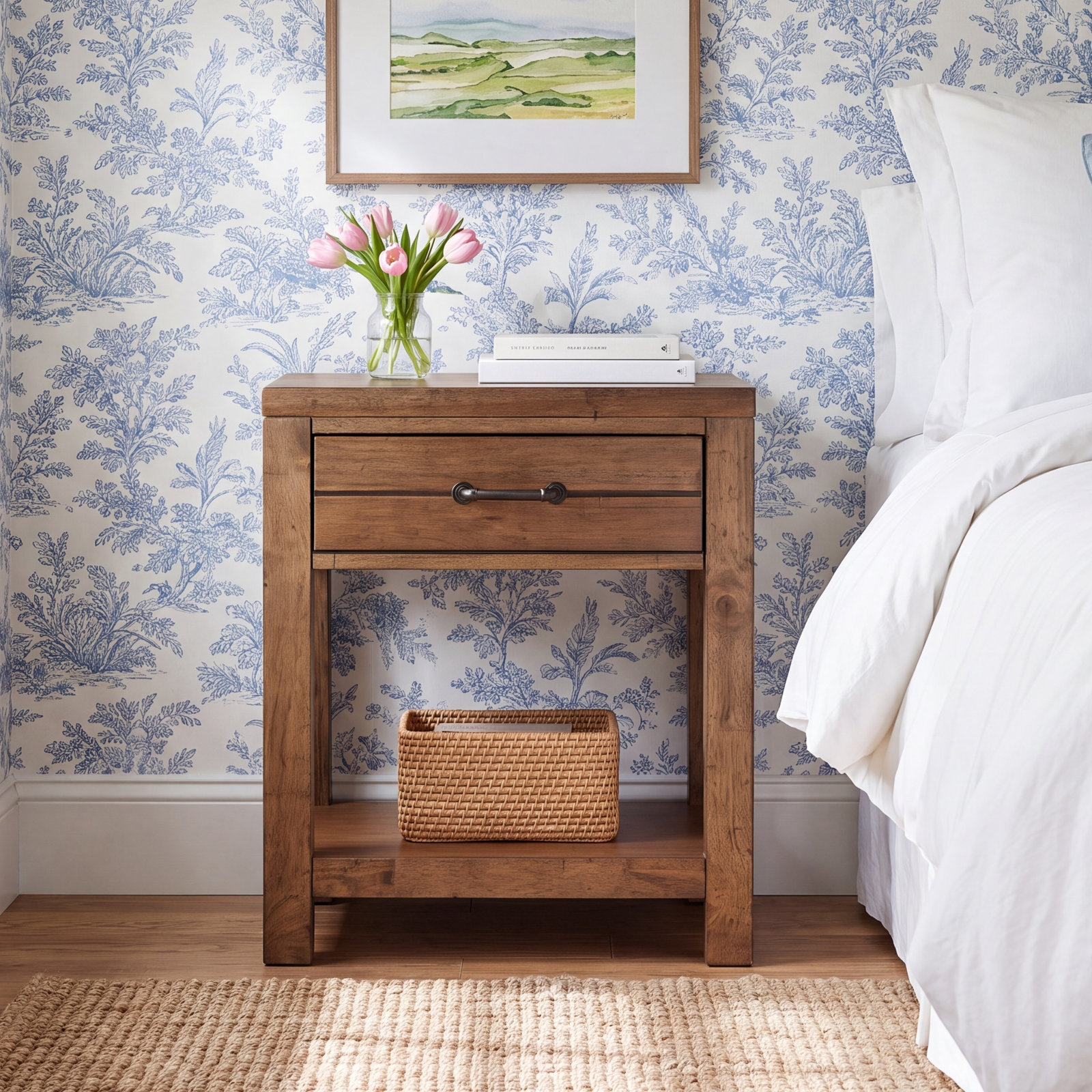 Tyson Solid Wood Nightstand, Tree House Brown
