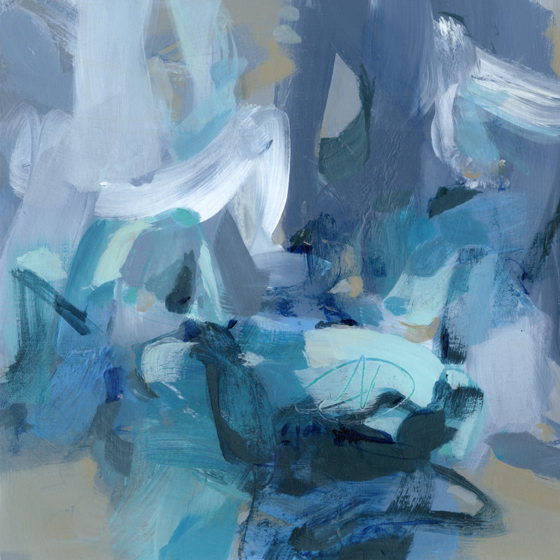 Abstract Blues II by Christina Long - Wrapped Canvas Painting, 51cm H x 51cm W x 3.8cm D