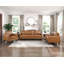 Causeuse rembourrée en similicuir brun de style moderne avec coussin de siège confortable et dossier en bois massif 1pc-901943137