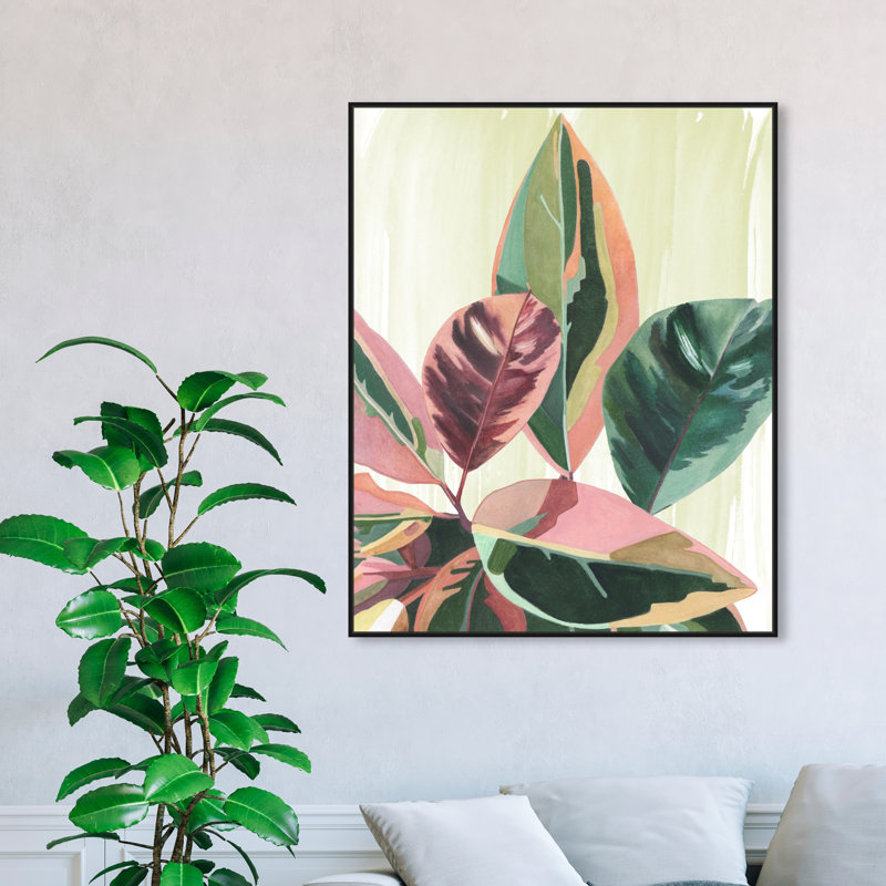 Green inspo II - Impression sur toile, Toile avec cadre flottant noir, H 46 po x l 37 po x P 1,8 po