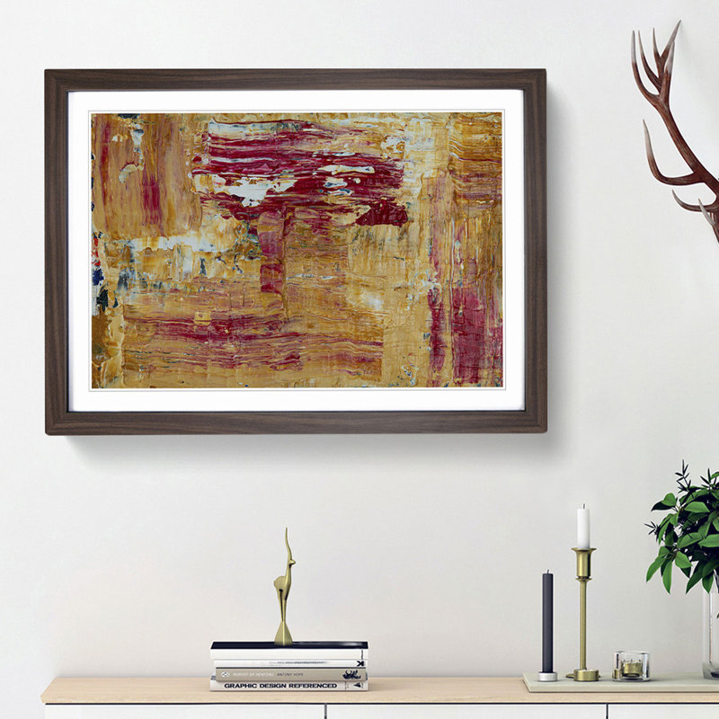 Abstract Art Painting Vol.156 by S.Johnson - Picture Frame Painting Print, 62cm H x 87cm W x 2cm D, Walnut Framed