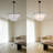 6 Light Modern Coastal Light Fixture Capiz Shell Chandelier-1006616229