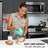 OVENTE 5-Speed Electric Hand Mixer with Stainless Steel Mixing Whisk, Snap-On Storage Case, Portable & Lightweight 150W Motor, Compact Handheld Mixer for Baking, Blending or Cooking, Turquoise HM151T