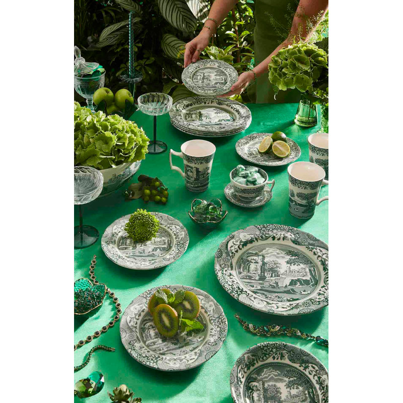 Heritage Green Italian 12-Piece Dinnerware Set