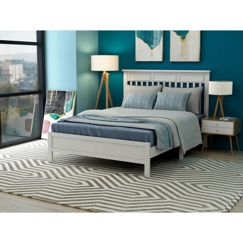 Lit plateforme double Cherwell, Blanc