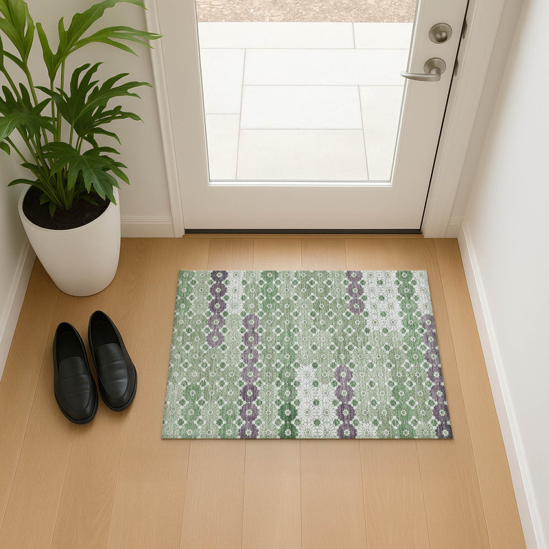 Premium Machine Washable Slesnick AMF1678 Geometric Rug, Rectangle 1'8" x 2'6"