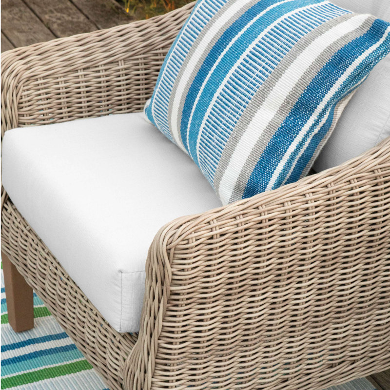 Always Striped Outdoor Reversible Pillow Cover, Blue
