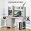 Bureaux, bureau de maison de ferme avec huche & amp; Armoire de rangement pour bureau, gris clair | Panneau de particules