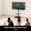  32-60 Inch Glass Base Floor Tv Stand, Height Adjustable, Swivel Mount, 1 Shelf-899518431