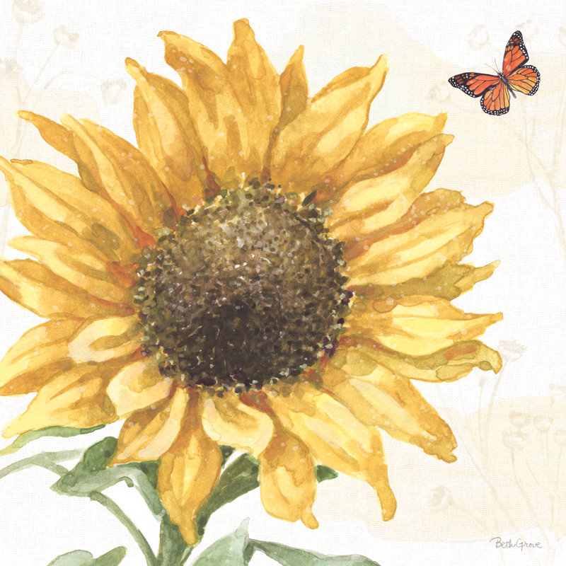 Sunflower Splendor IX par - impression, H 12 po x l 12 po, Non, Toile tendue