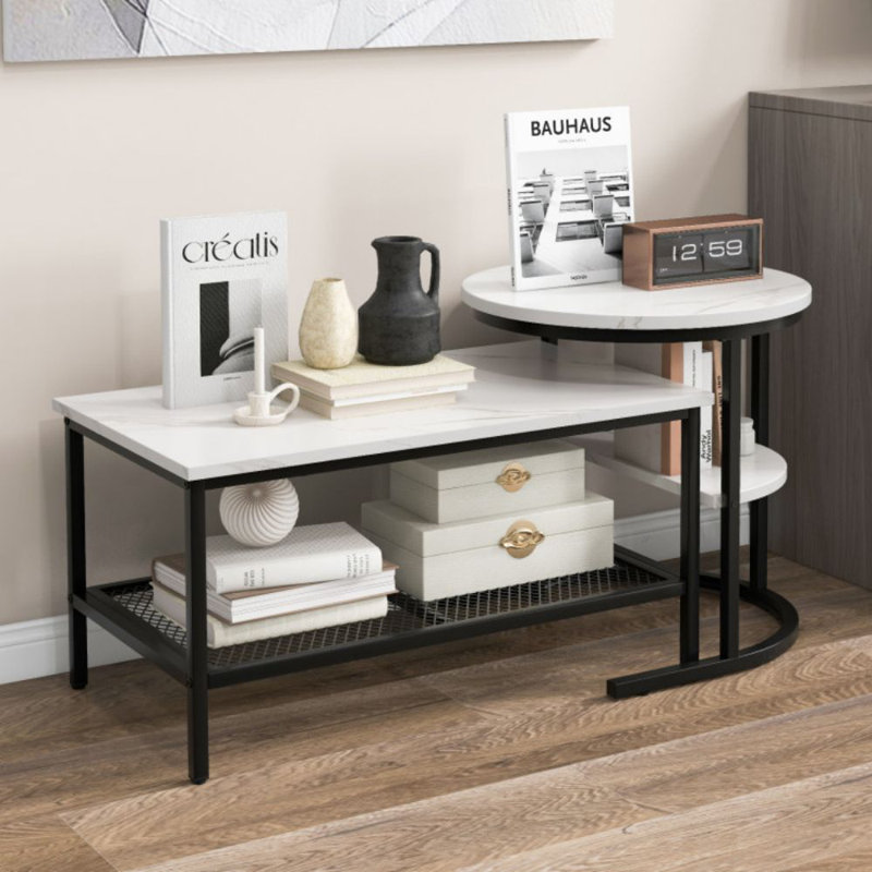 Table basse avec rangement Javarrius, Noir
