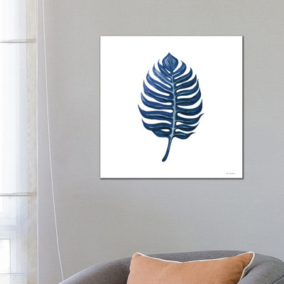 Watercolor Blue Leaf I by Seven Trees Design - Wrapped Canvas Gallery-Wrapped Canvas Giclée