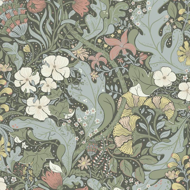 Leavy 33' L x 20.9" W Wallpaper Roll, Green