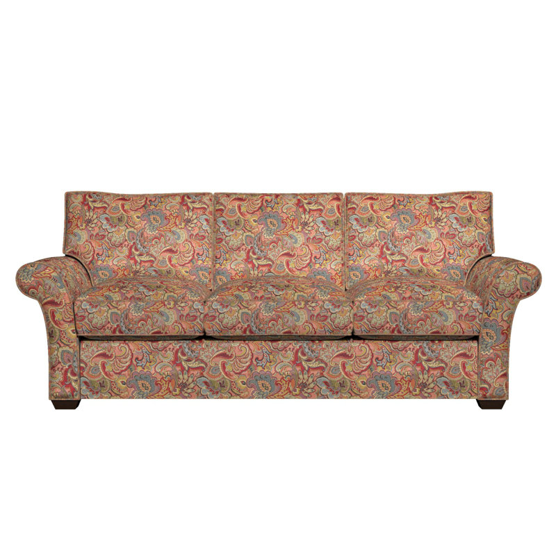 Tissu floral abstrait, Orange brûlé