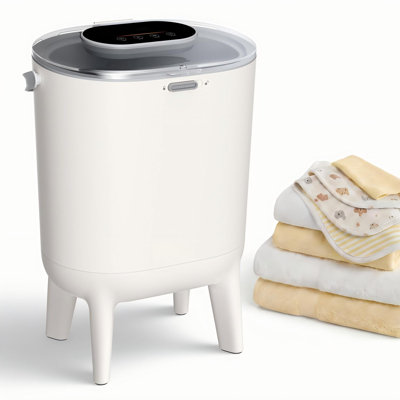 Chauffe-serviettes pour la salle de bain, chauffage et séchage 2-en-1 avec mode de soin de bébé, affichage à DEL, double verrouillage pour enfant, arrêt automatique, peut accueillir jusqu'à 2 serviettes surdimensionnées (blanc)