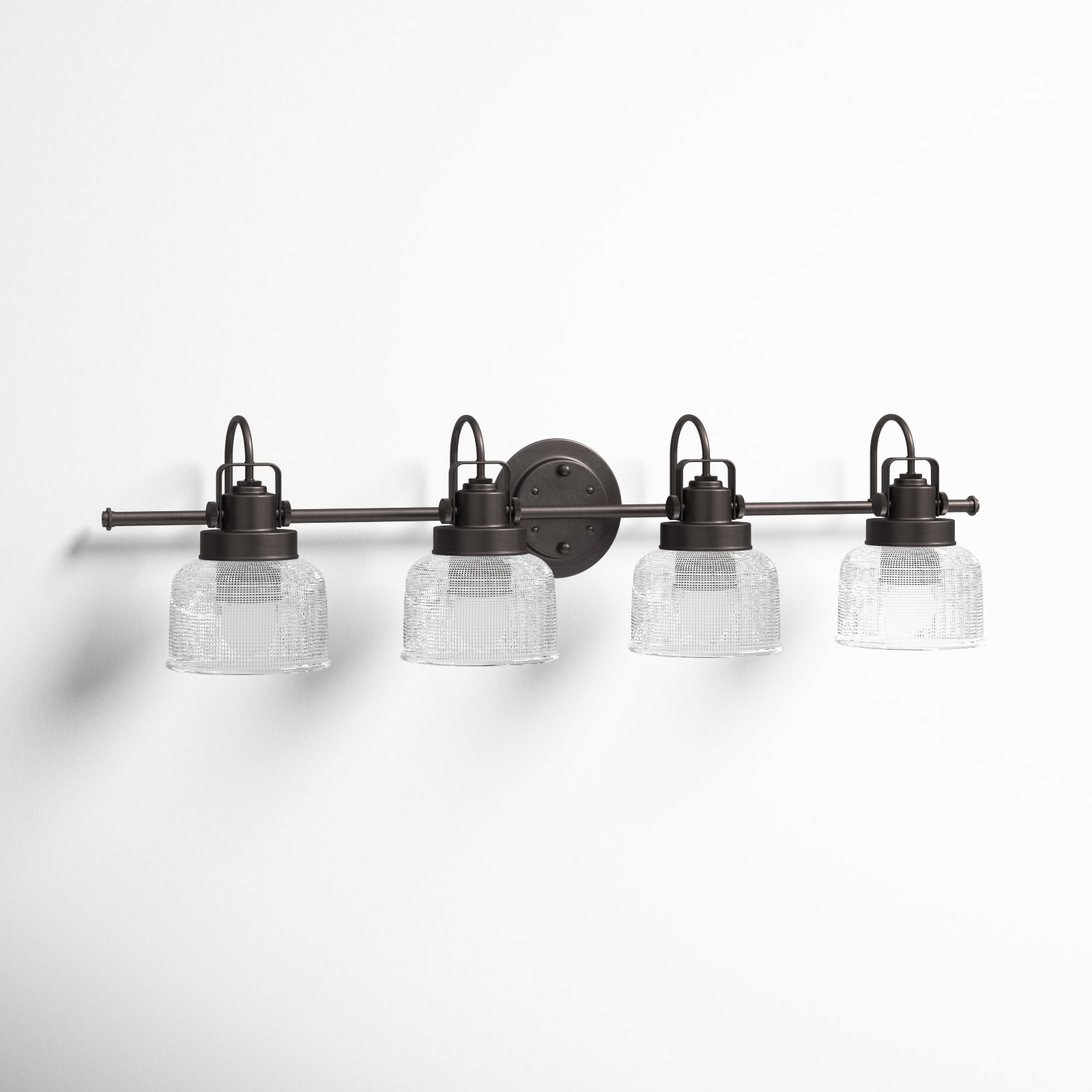 Rosser 4 Light Transparent Dimmable Vanity Light, Venetian Bronze