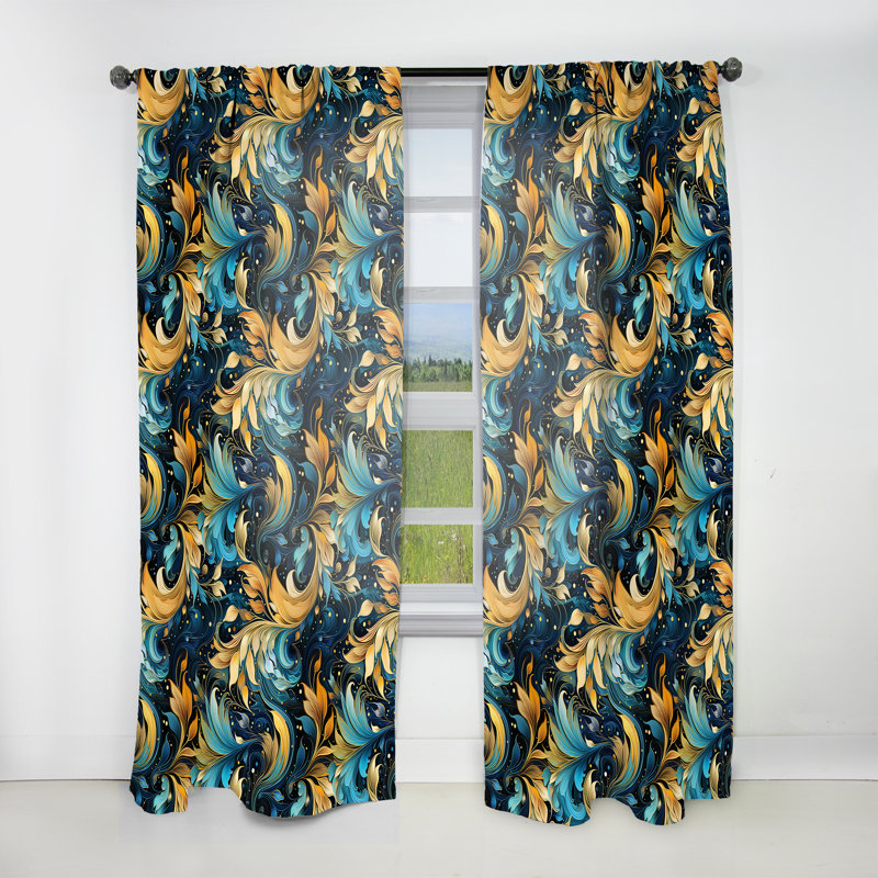 Moroccan Magic Paisley Pattern II - Glam Velvet Curtain - Room Darkening - 1 panel, 52" W x 90" L